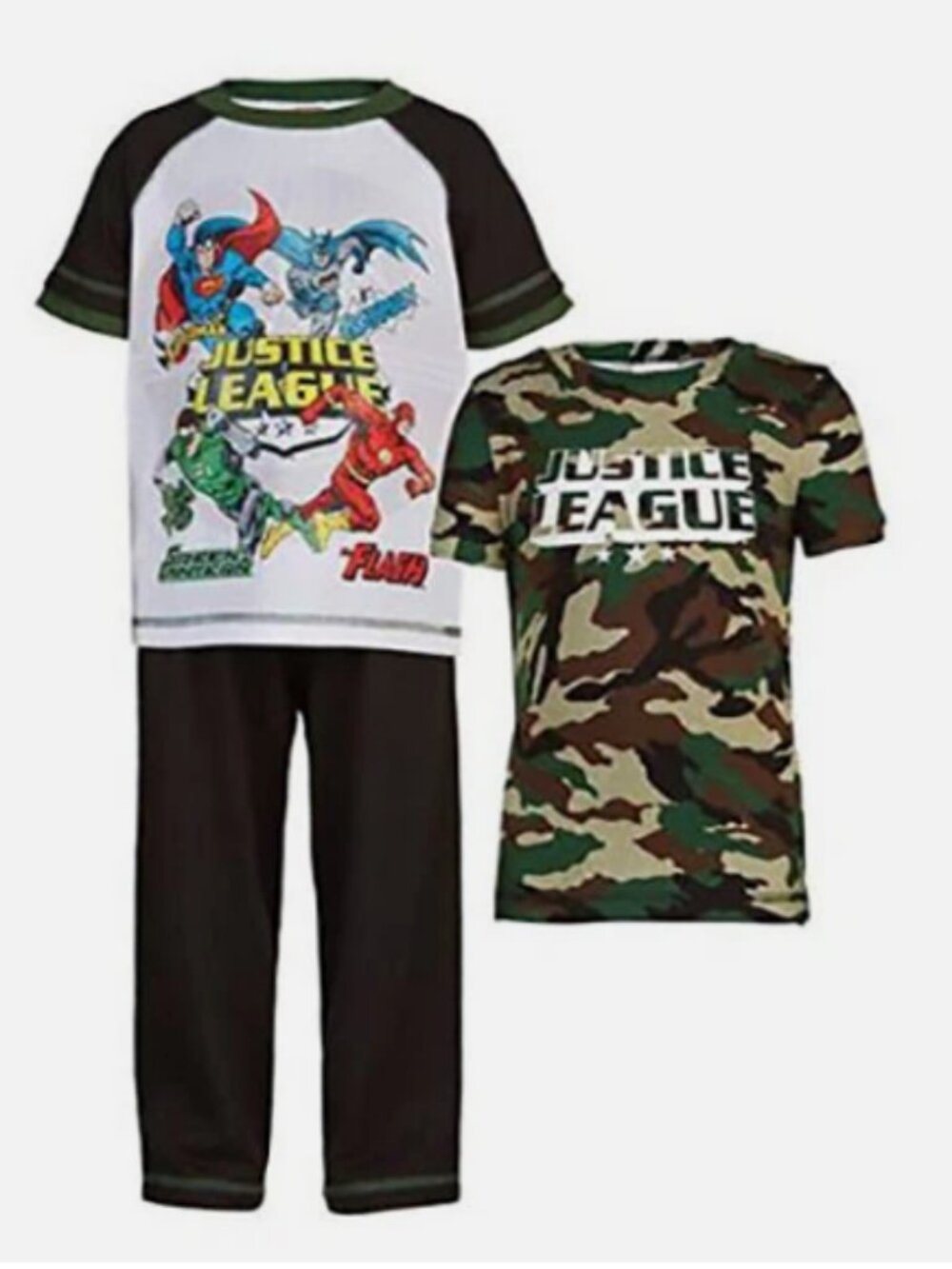 DC COMIC Boy's' Justice League Flash 3-Piece Pajama Set, CAMO, 3T